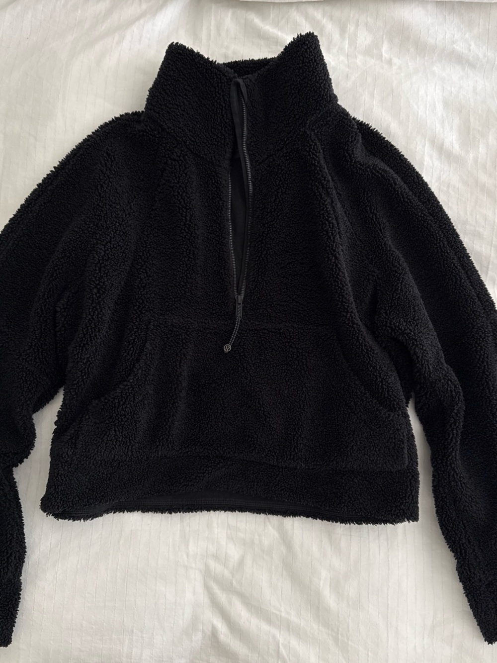 🐈‍⬛Lululemon Black Sherpa Quarter Zip Jacket Size M/L Good Condition🐈‍⬛